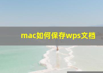 mac如何保存wps文档