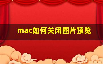 mac如何关闭图片预览