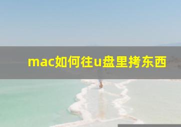 mac如何往u盘里拷东西