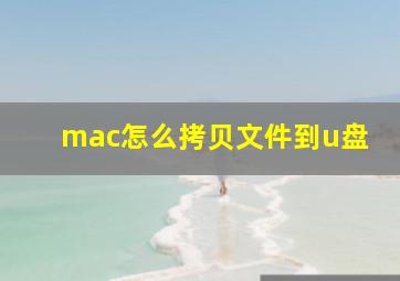 mac怎么拷贝文件到u盘