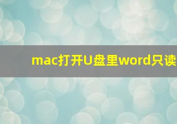 mac打开U盘里word只读