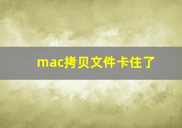 mac拷贝文件卡住了