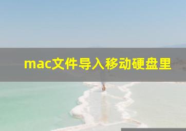 mac文件导入移动硬盘里