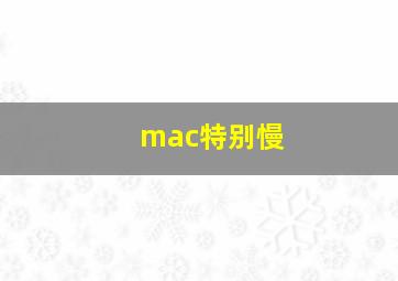 mac特别慢