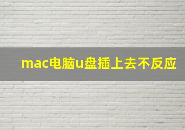 mac电脑u盘插上去不反应