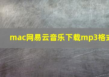 mac网易云音乐下载mp3格式