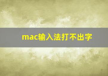 mac输入法打不出字