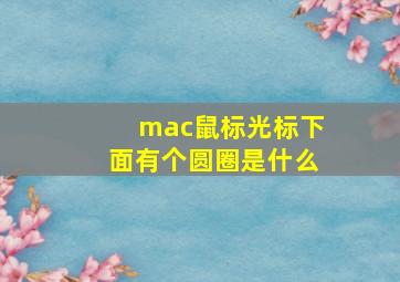 mac鼠标光标下面有个圆圈是什么