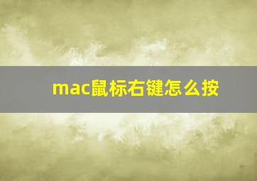 mac鼠标右键怎么按