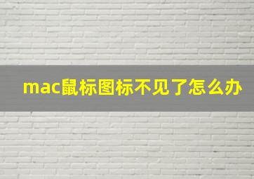 mac鼠标图标不见了怎么办