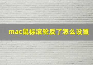 mac鼠标滚轮反了怎么设置