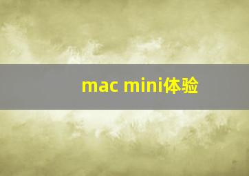 mac mini体验