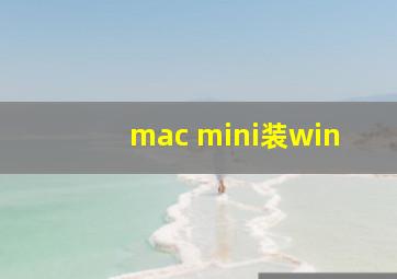 mac mini装win