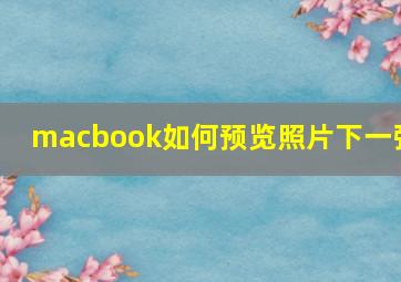 macbook如何预览照片下一张