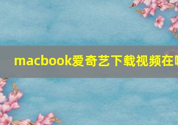 macbook爱奇艺下载视频在哪