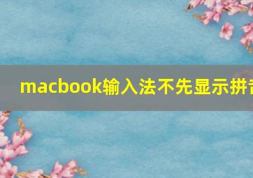 macbook输入法不先显示拼音