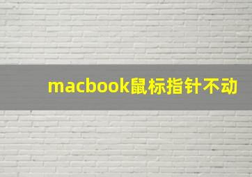 macbook鼠标指针不动