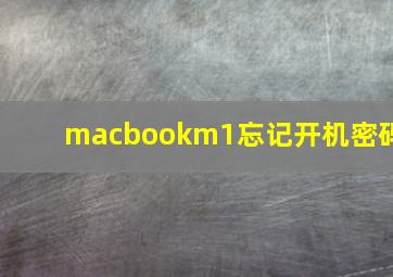 macbookm1忘记开机密码