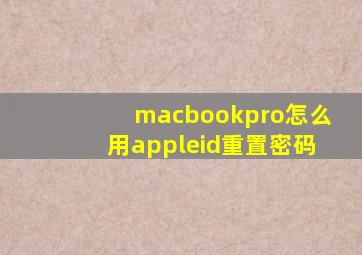 macbookpro怎么用appleid重置密码