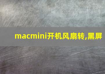 macmini开机风扇转,黑屏