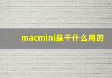 macmini是干什么用的