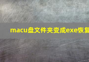 macu盘文件夹变成exe恢复