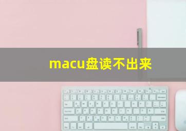 macu盘读不出来