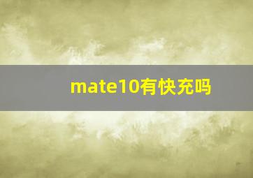 mate10有快充吗