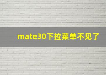 mate30下拉菜单不见了