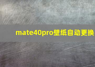 mate40pro壁纸自动更换