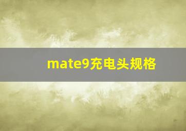 mate9充电头规格