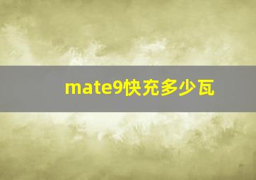 mate9快充多少瓦