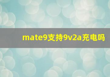 mate9支持9v2a充电吗