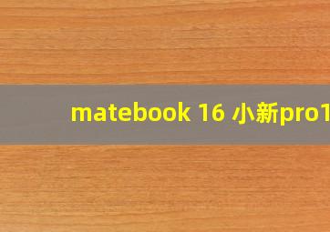 matebook 16 小新pro16