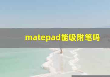 matepad能吸附笔吗