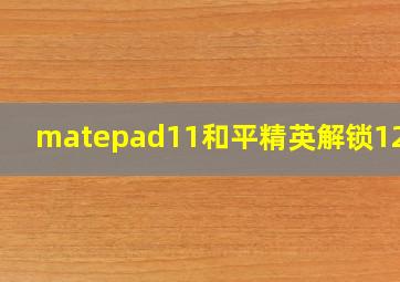 matepad11和平精英解锁120帧