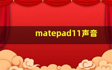 matepad11声音