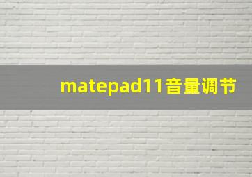 matepad11音量调节