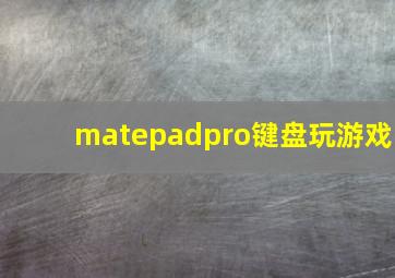 matepadpro键盘玩游戏