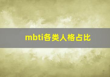 mbti各类人格占比