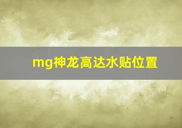 mg神龙高达水贴位置