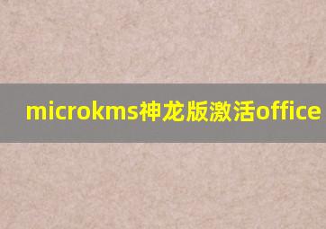 microkms神龙版激活office 2016