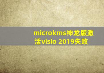 microkms神龙版激活visio 2019失败