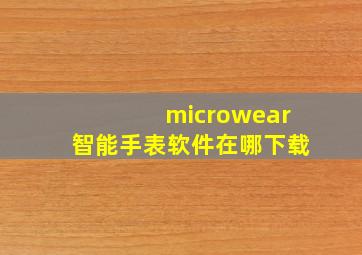 microwear智能手表软件在哪下载