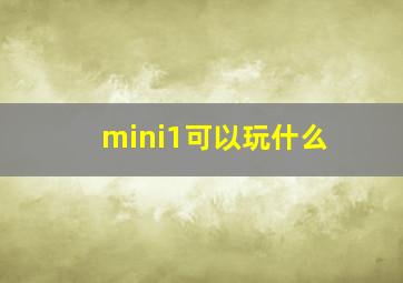 mini1可以玩什么