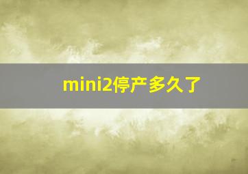 mini2停产多久了