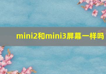 mini2和mini3屏幕一样吗