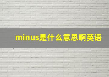 minus是什么意思啊英语