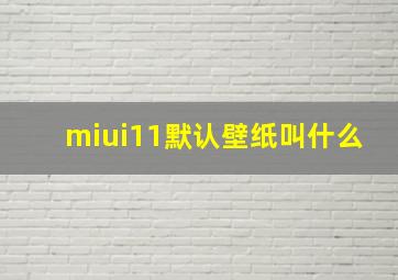 miui11默认壁纸叫什么