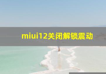 miui12关闭解锁震动